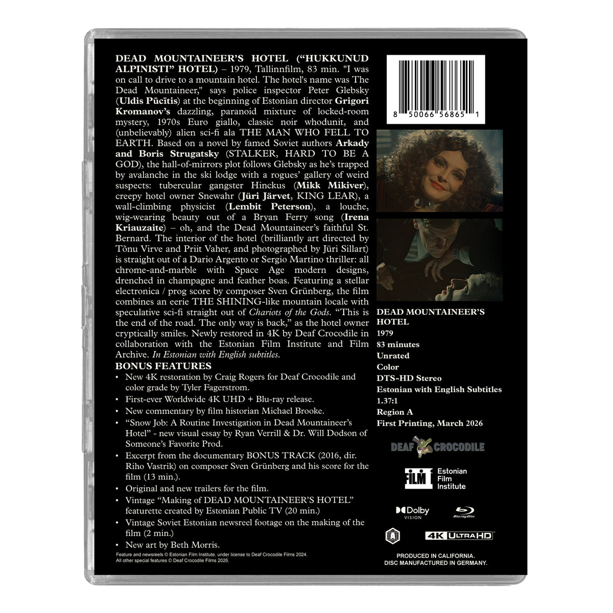 Dead Mountaineer's Hotel (1979) DELUXE LIMITED EDITION *VSD Exclusive (Deaf Crocodile) - 4K UHD + Blu-ray